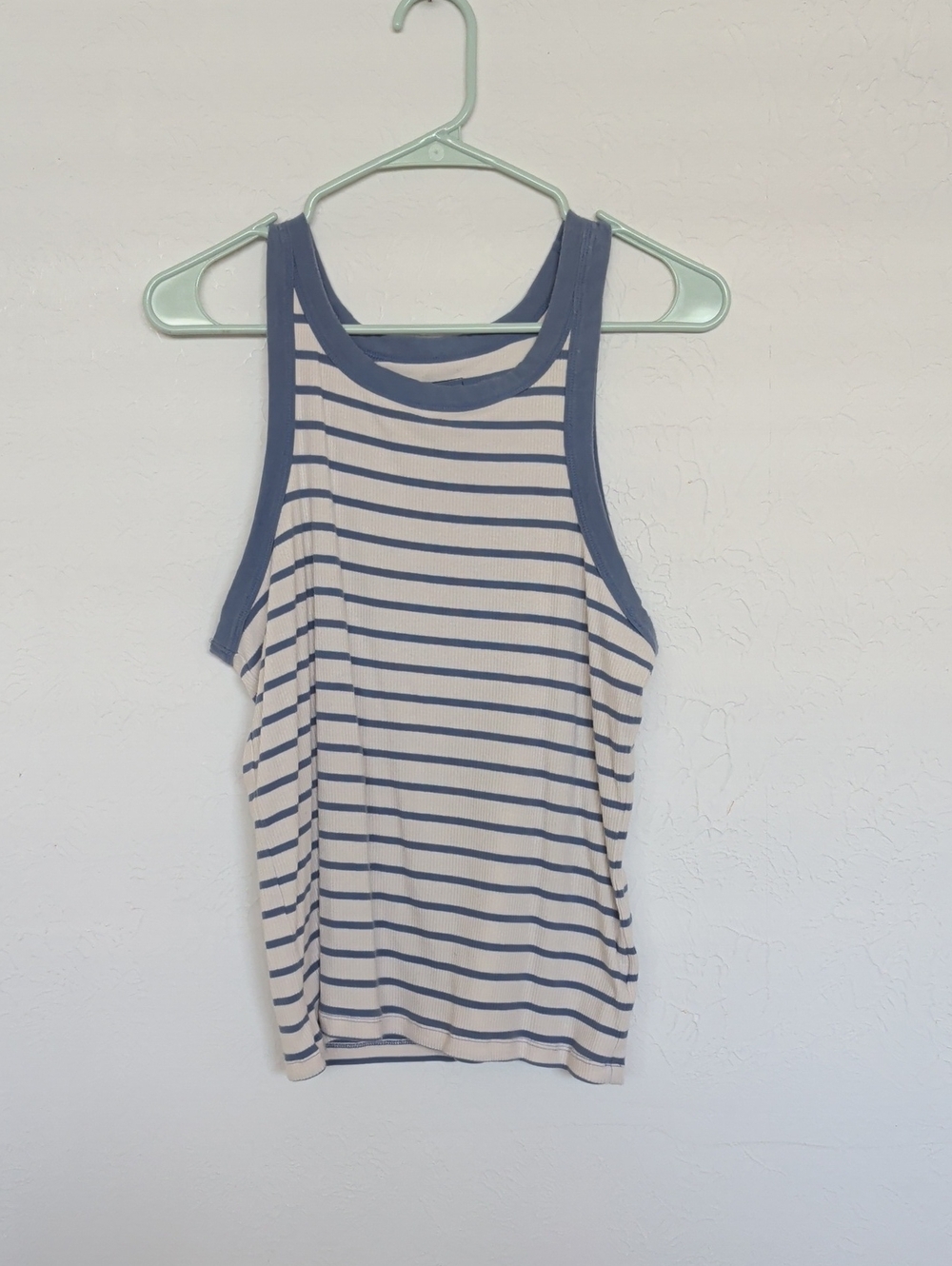 GAP Ribbed Striped Racerback Tank - Blue and White